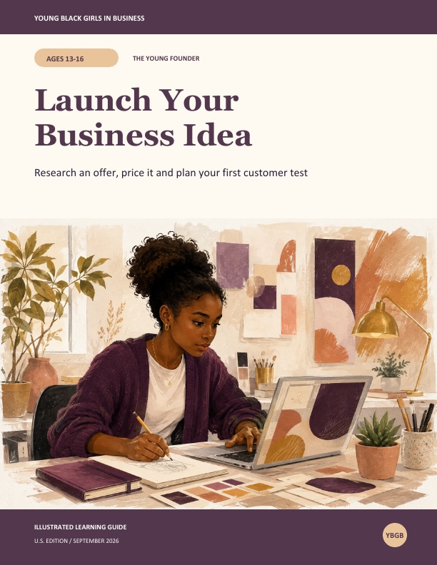 Launch Your Business Idea ebook cover, ages 13 to 16