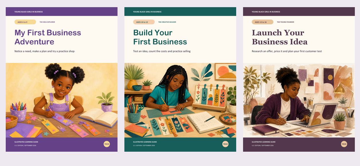 The three illustrated ebook covers in the all ages family collection